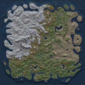 Thumbnail Rust Map: Procedural Map, Size: 6000, Seed: 4010, 17 Monuments