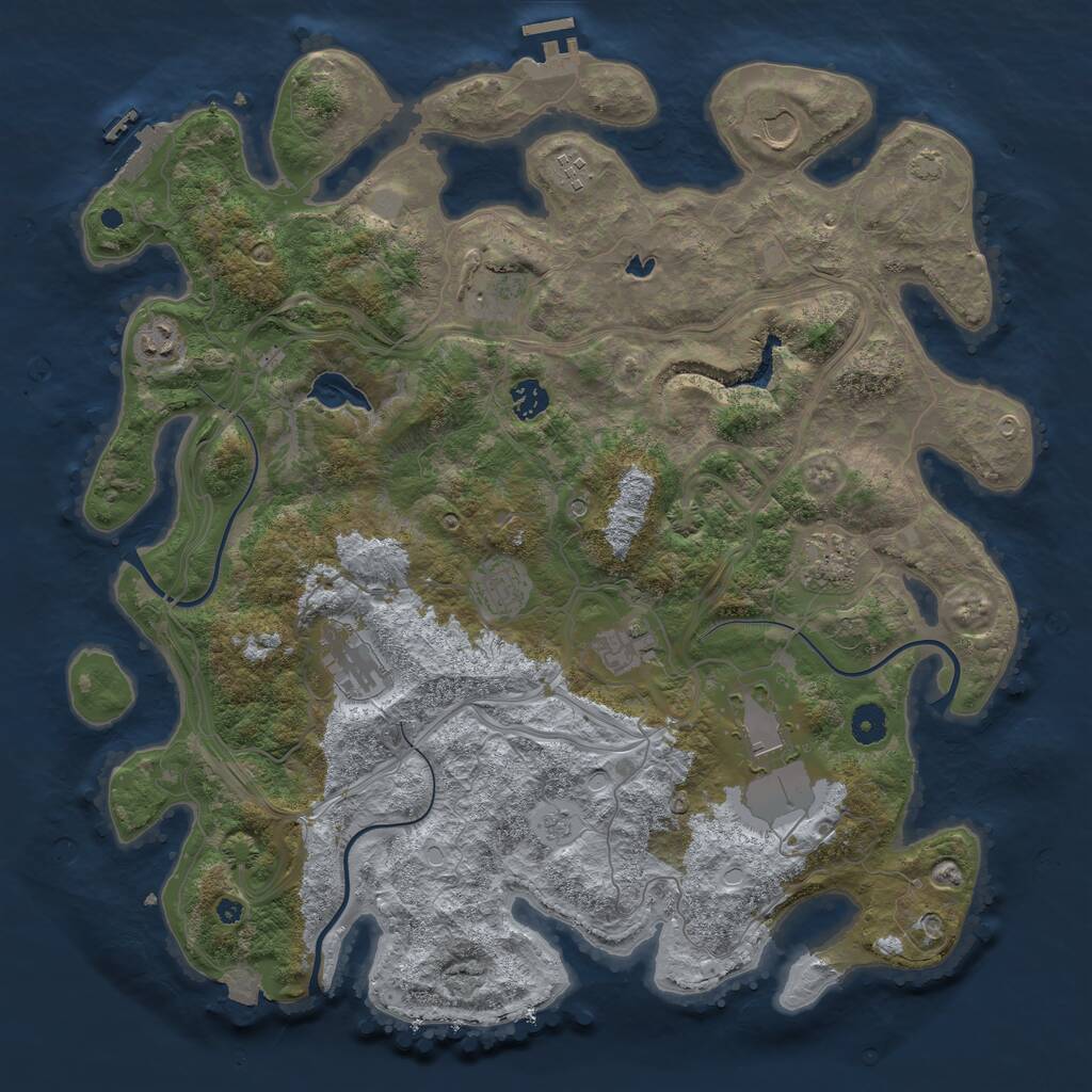 Rust Map: Procedural Map, Size: 4250, Seed: 509464624, 16 Monuments