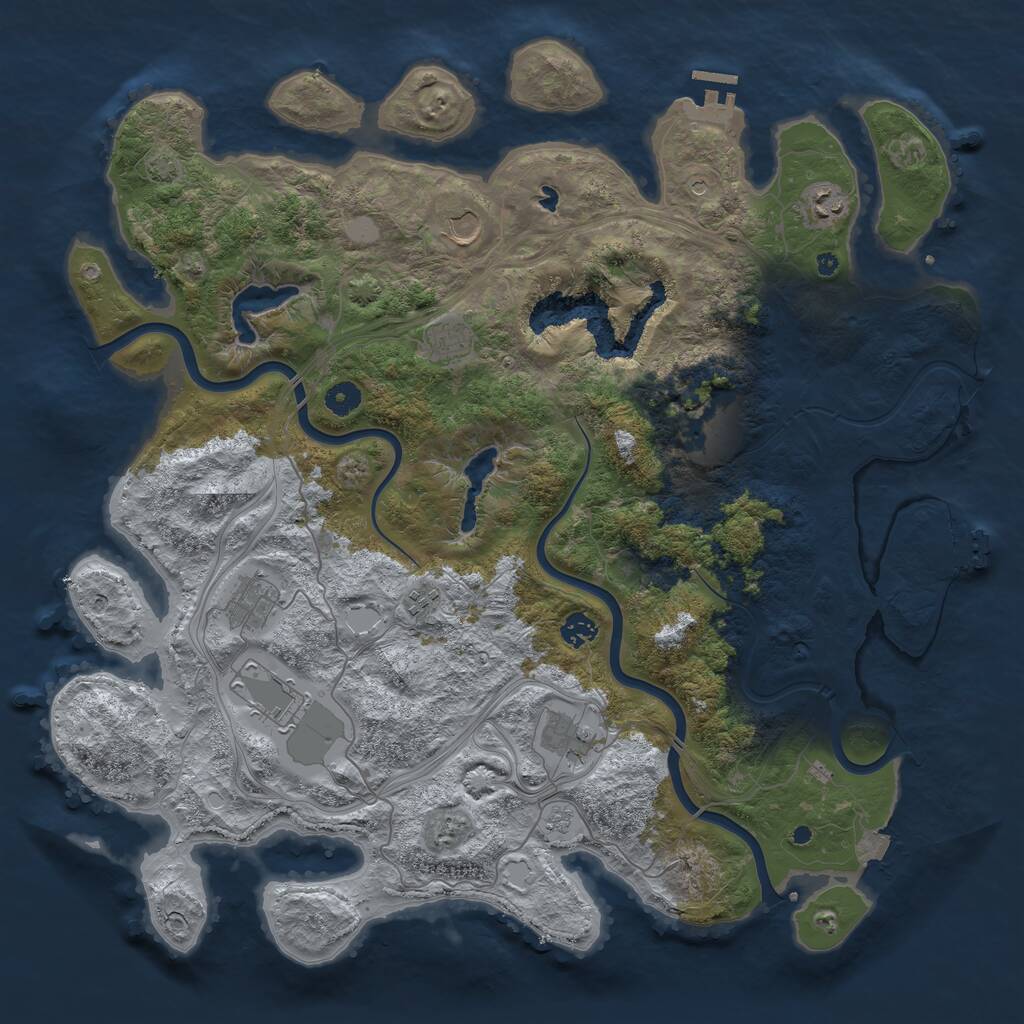 Rust Map: Procedural Map, Size: 4500, Seed: 2019327267, 15 Monuments