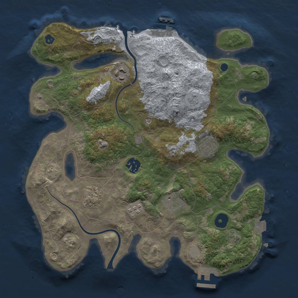 Rust Map: Procedural Map, Size: 3200, Seed: 120732831, 12 Monuments