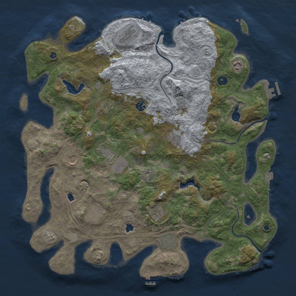 Rust Map: Procedural Map, Size: 4500, Seed: 893141005, 17 Monuments