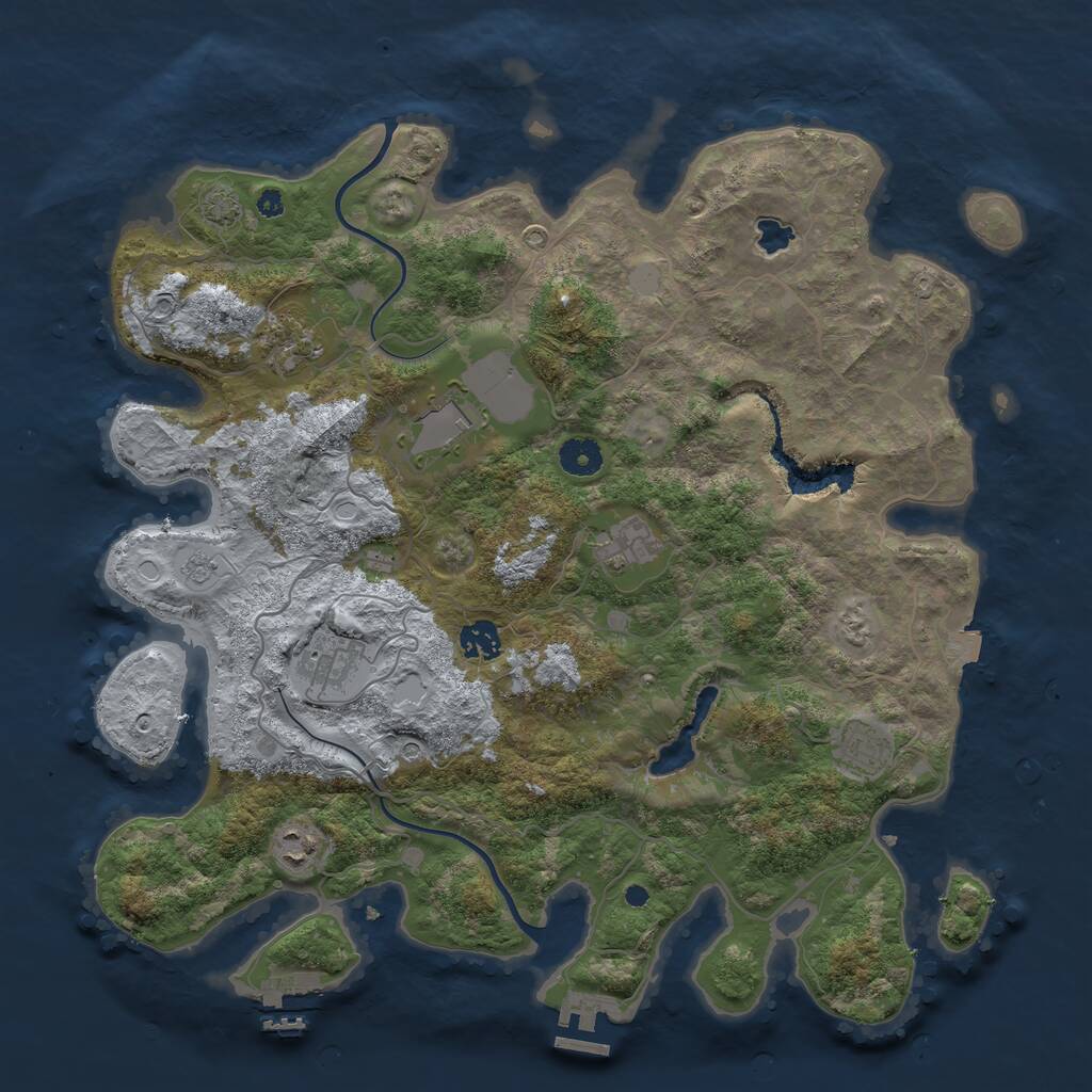 Rust Map: Procedural Map, Size: 4000, Seed: 479191966, 13 Monuments
