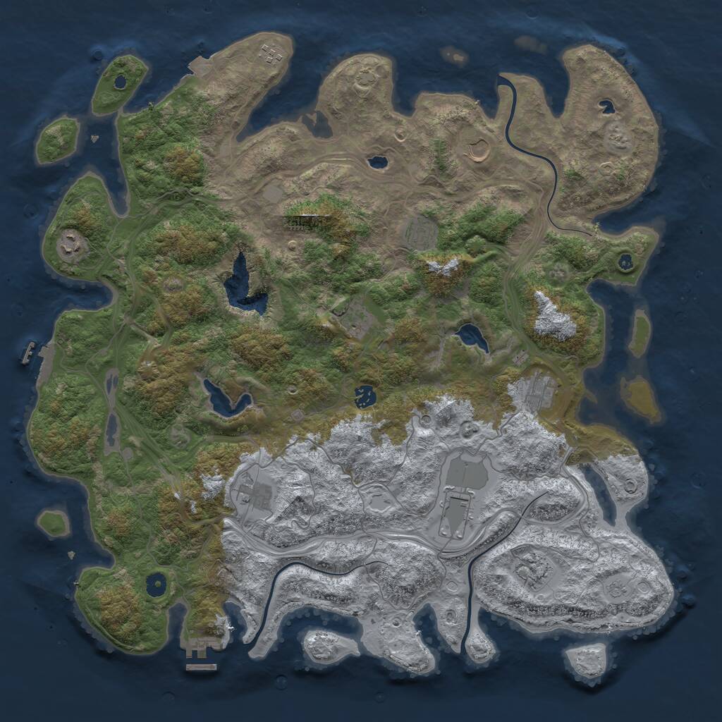 Rust Map: Procedural Map, Size: 4766, Seed: 904444444, 16 Monuments