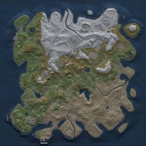 Thumbnail Rust Map: Procedural Map, Size: 4250, Seed: 32574, 16 Monuments