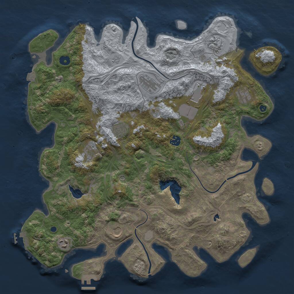 Rust Map: Procedural Map, Size: 4250, Seed: 32574, 16 Monuments