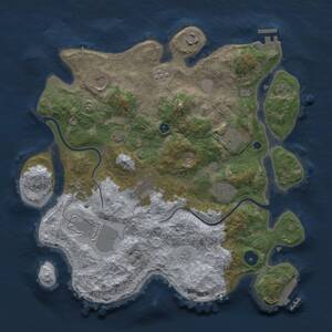 Thumbnail Rust Map: Procedural Map, Size: 3500, Seed: 607216180, 13 Monuments