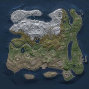 Thumbnail Rust Map: Procedural Map, Size: 3000, Seed: 1168358363, 11 Monuments