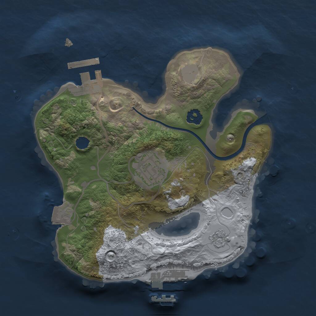 Rust Map: Procedural Map, Size: 2000, Seed: 228382938, 5 Monuments