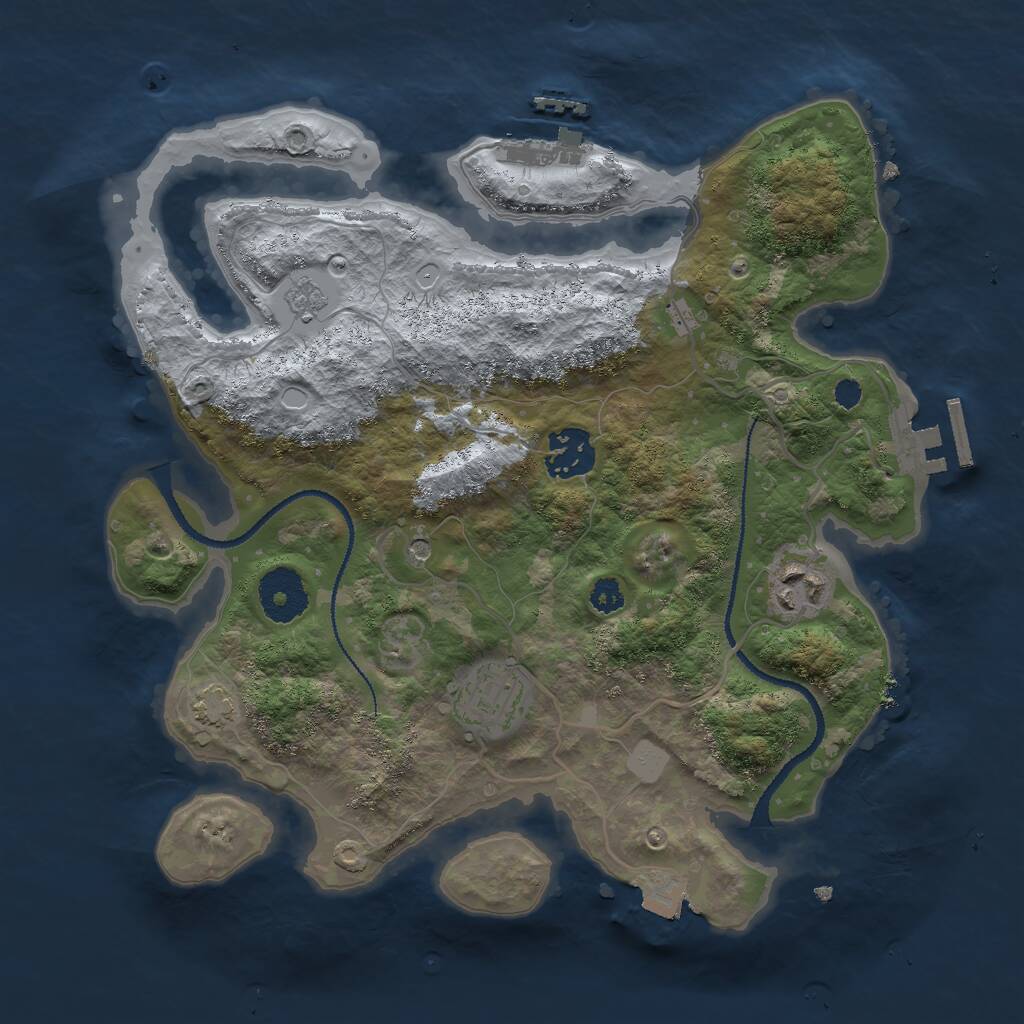 Rust Map: Procedural Map, Size: 3000, Seed: 78859, 9 Monuments