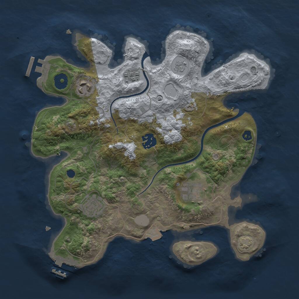 Rust Map: Procedural Map, Size: 3000, Seed: 10659, 10 Monuments