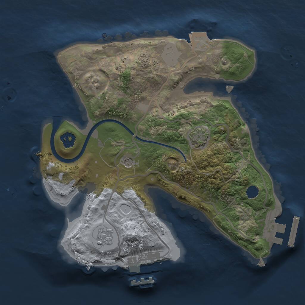 Rust Map: Procedural Map, Size: 2000, Seed: 1913180208, 6 Monuments