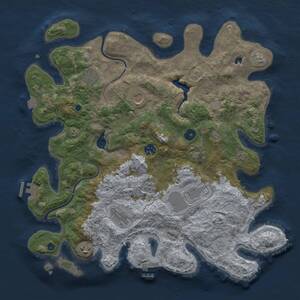 Thumbnail Rust Map: Procedural Map, Size: 4000, Seed: 257406052, 13 Monuments