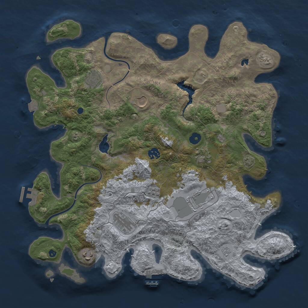 Rust Map: Procedural Map, Size: 4000, Seed: 257406052, 13 Monuments