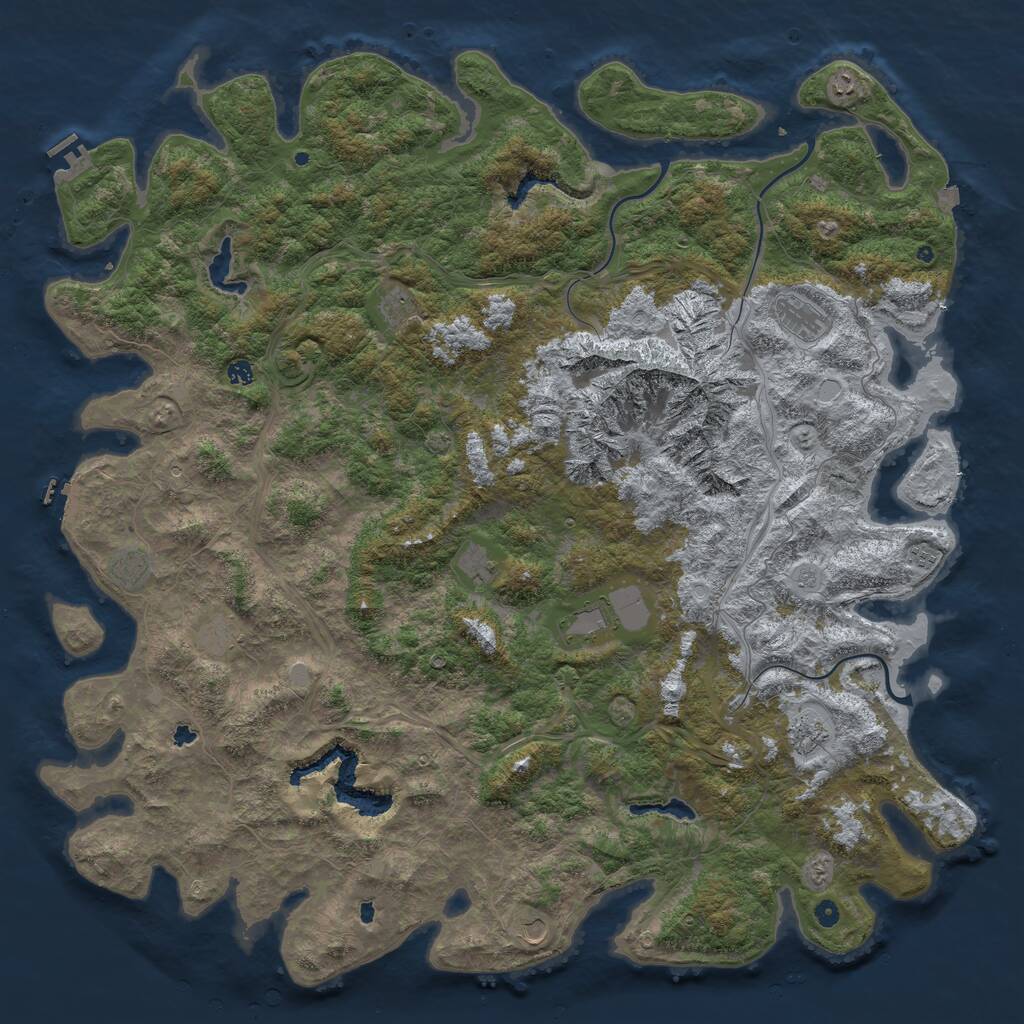 Rust Map: Procedural Map, Size: 6000, Seed: 1954980982, 17 Monuments