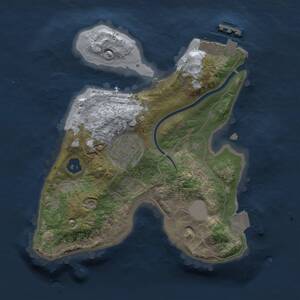 Thumbnail Rust Map: Procedural Map, Size: 2000, Seed: 1980308276, 3 Monuments