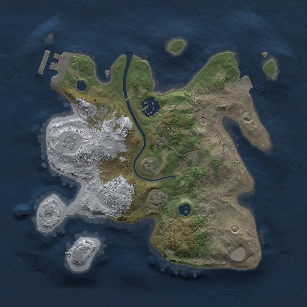 Rust Map: Procedural Map, Size: 2500, Seed: 1899411024, 6 Monuments