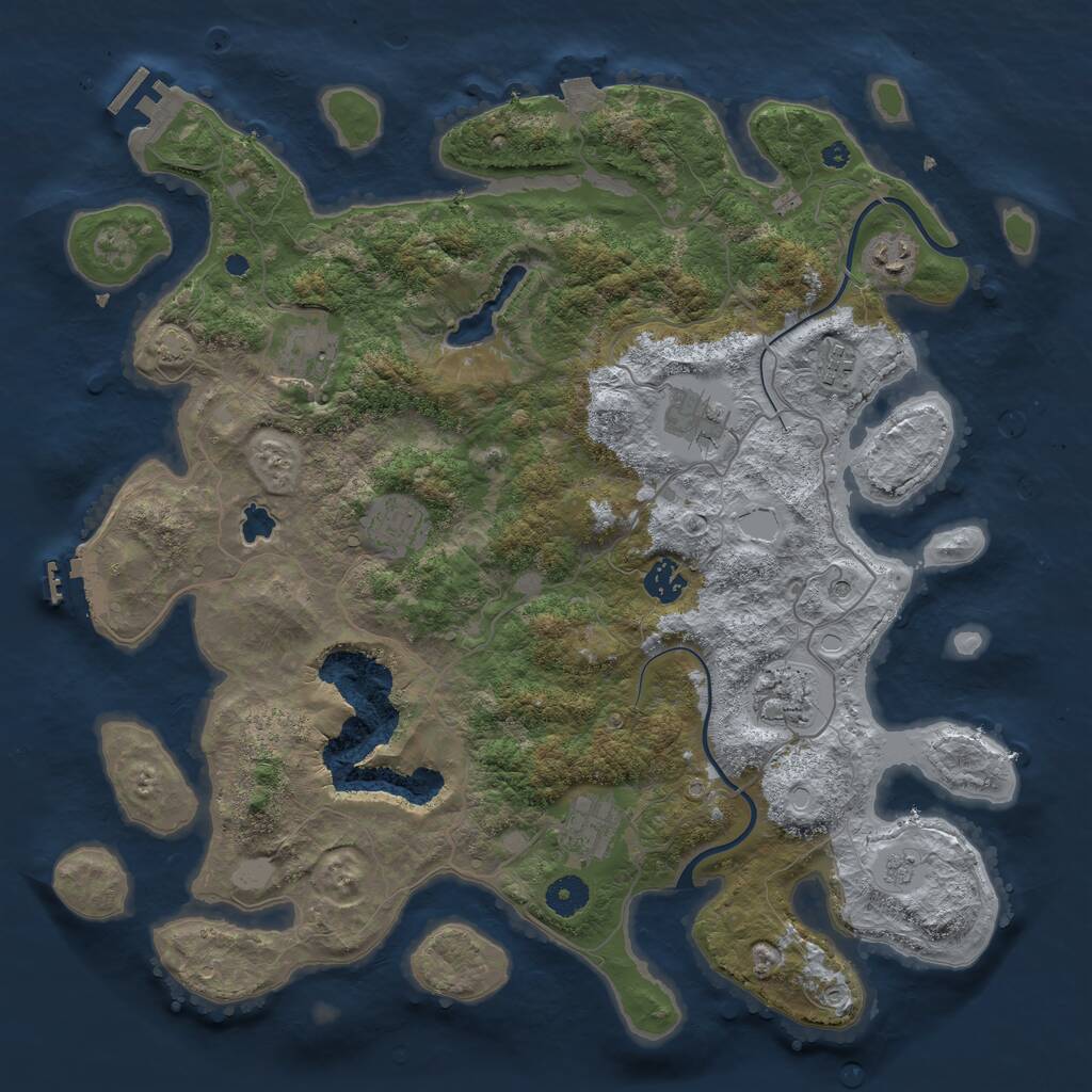 Rust Map: Procedural Map, Size: 4000, Seed: 1976921518, 14 Monuments