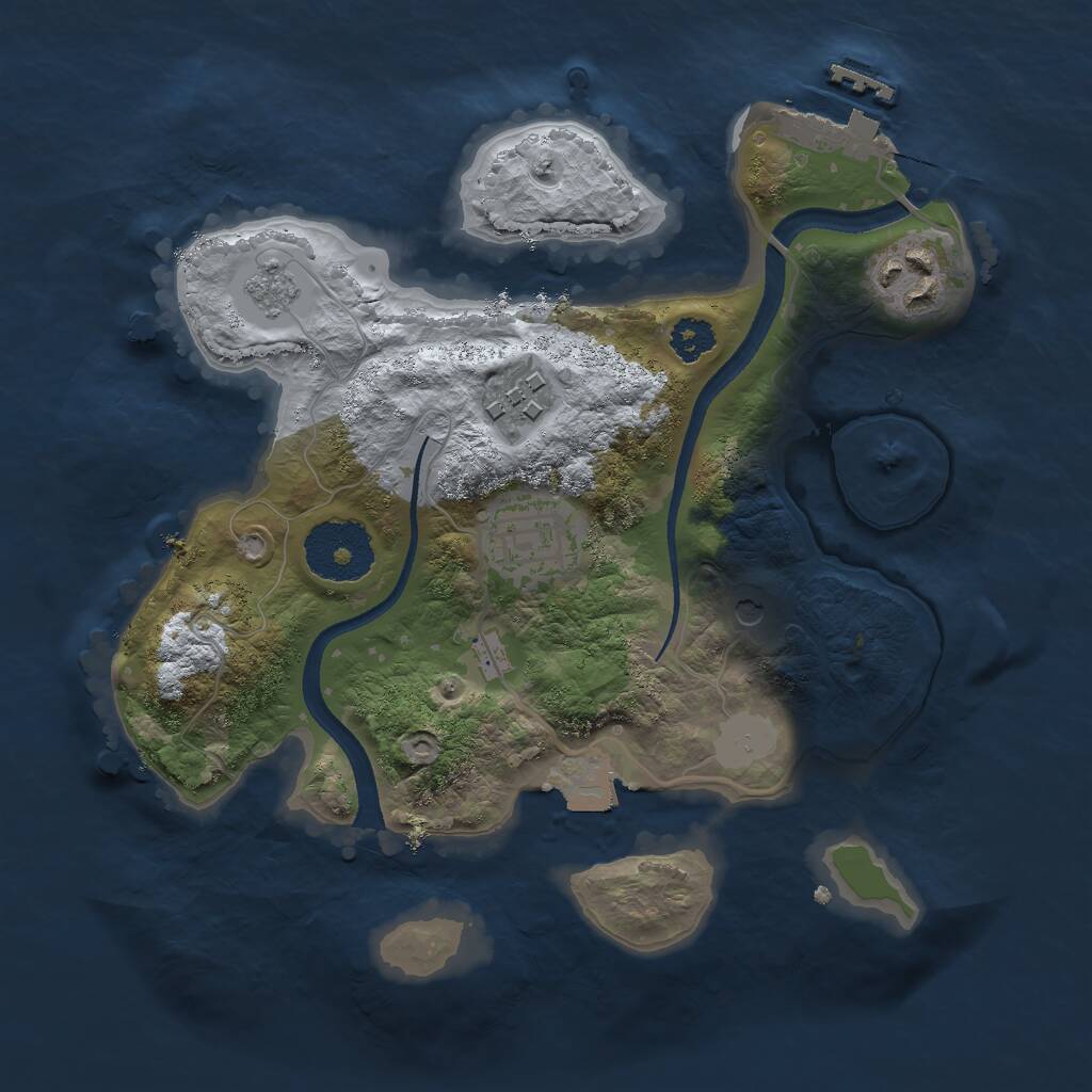 Rust Map: Procedural Map, Size: 2500, Seed: 2049079199, 7 Monuments