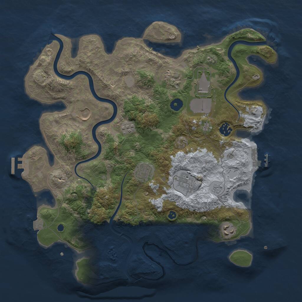 Rust Map: Procedural Map, Size: 3700, Seed: 1589228578, 14 Monuments