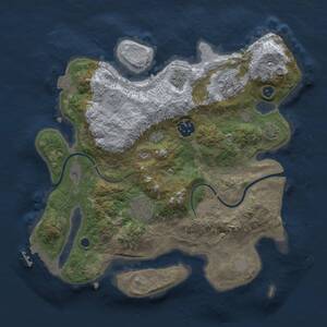 Thumbnail Rust Map: Procedural Map, Size: 3000, Seed: 393972906, 9 Monuments