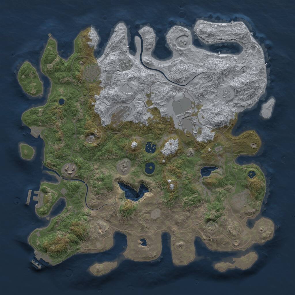 Rust Map: Procedural Map, Size: 4000, Seed: 1031158517, 13 Monuments