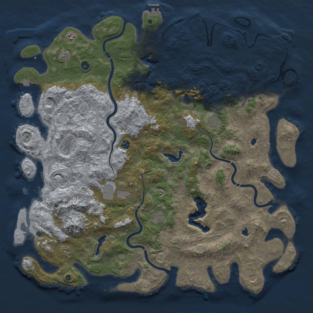 Rust Map: Procedural Map, Size: 5500, Seed: 6500, 16 Monuments