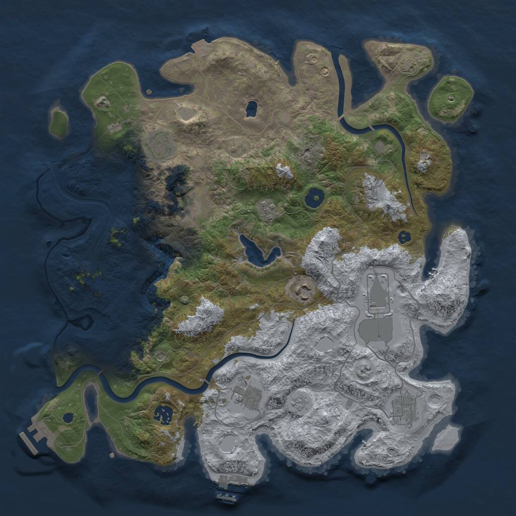 Rust Map: Procedural Map, Size: 4000, Seed: 497684023, 15 Monuments