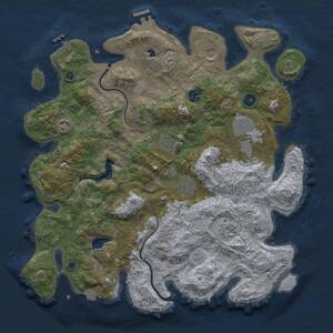 Thumbnail Rust Map: Procedural Map, Size: 4000, Seed: 497684023, 14 Monuments