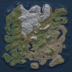 Thumbnail Rust Map: Procedural Map, Size: 4500, Seed: 23241, 14 Monuments