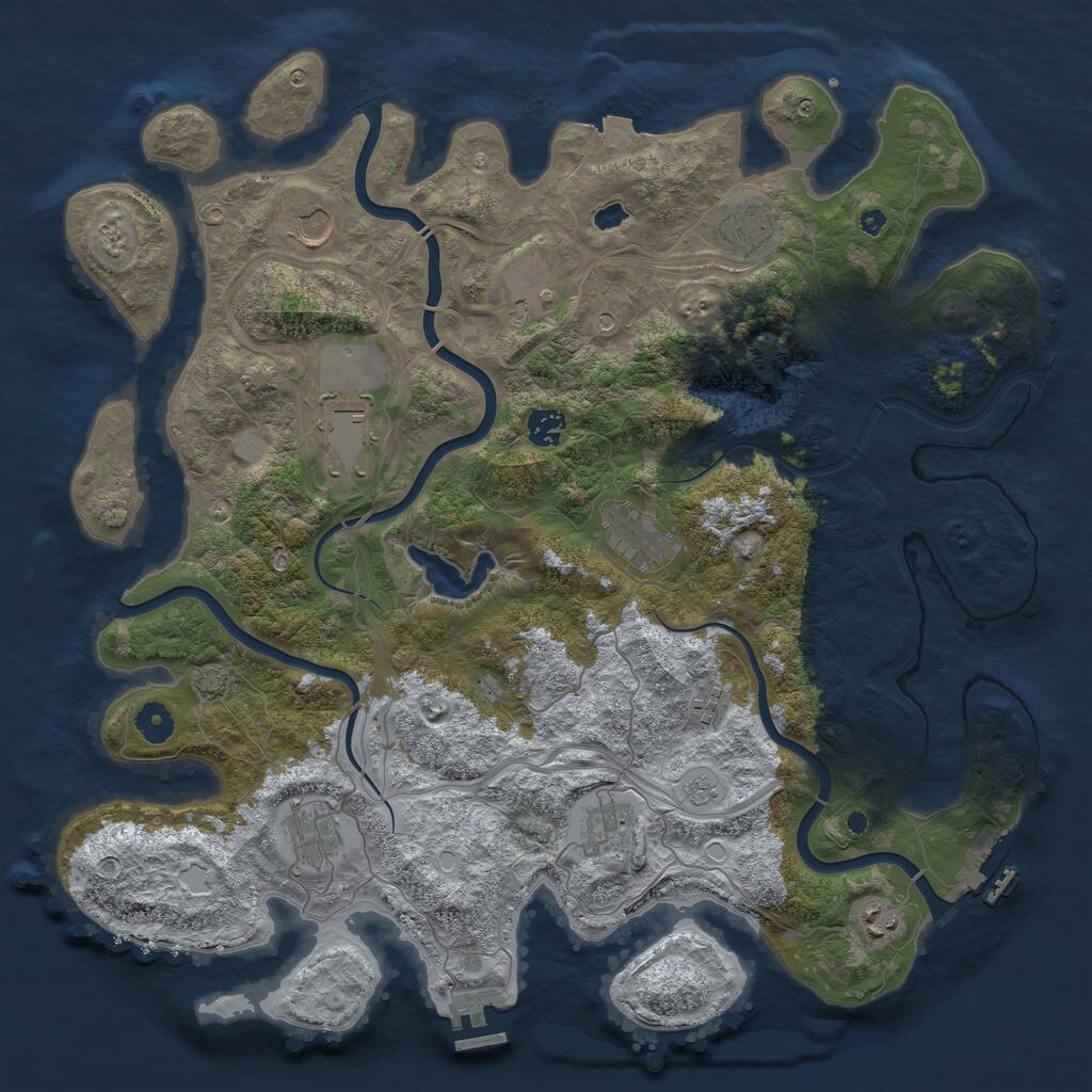 Rust Map: Procedural Map, Size: 4250, Seed: 730016957, 16 Monuments
