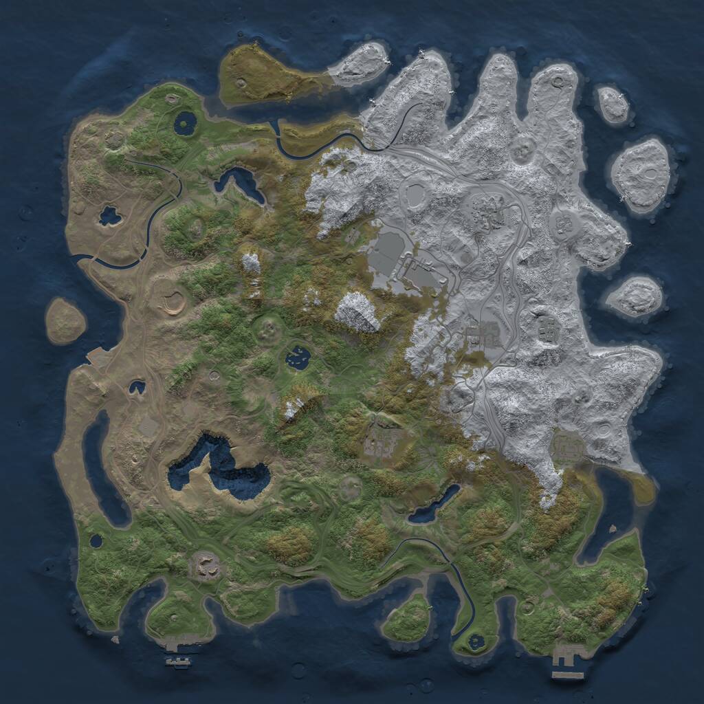 Rust Map: Procedural Map, Size: 4500, Seed: 5009772, 15 Monuments