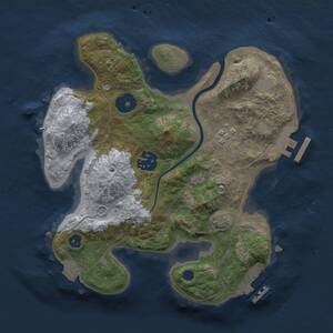 Thumbnail Rust Map: Procedural Map, Size: 2500, Seed: 389740975, 7 Monuments