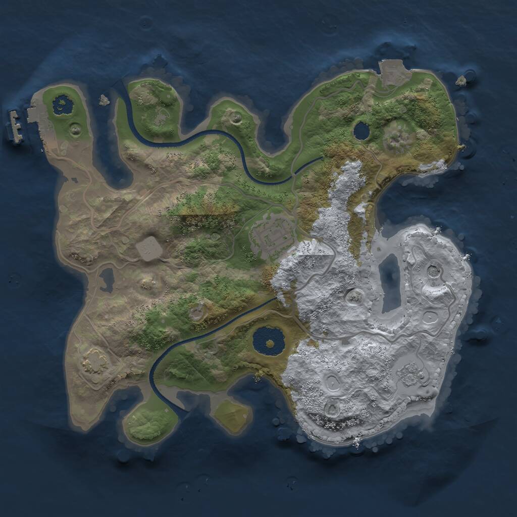 Rust Map: Procedural Map, Size: 2500, Seed: 136798563, 6 Monuments