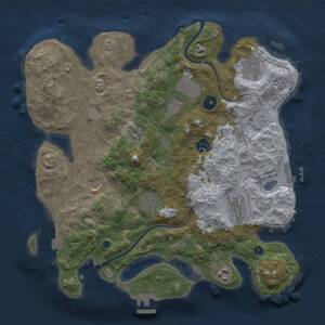 Thumbnail Rust Map: Procedural Map, Size: 3500, Seed: 1806660306, 13 Monuments