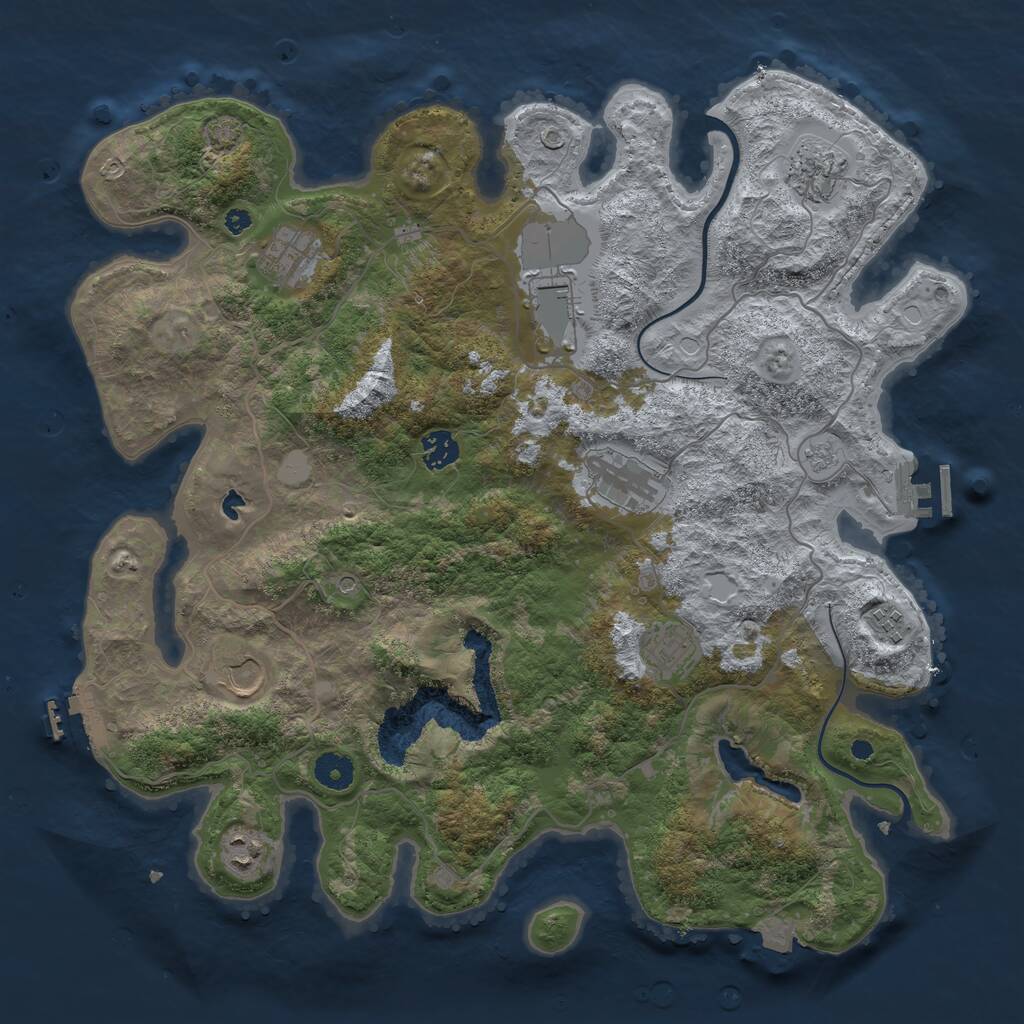 Rust Map: Procedural Map, Size: 4000, Seed: 1592755956, 15 Monuments
