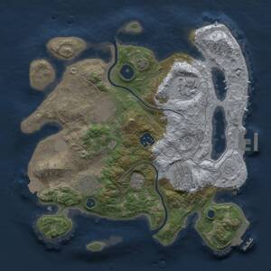 Thumbnail Rust Map: Procedural Map, Size: 3000, Seed: 1391247255, 12 Monuments