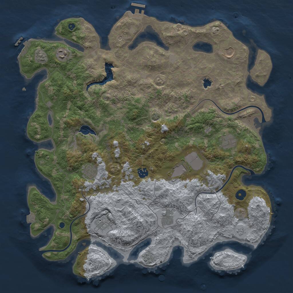 Rust Map: Procedural Map, Size: 4200, Seed: 481990, 15 Monuments