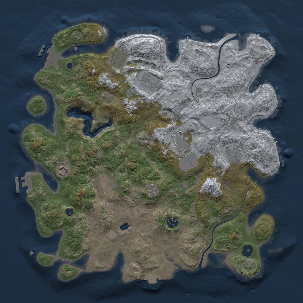 Rust Map: Procedural Map, Size: 4000, Seed: 1556298816, 14 Monuments