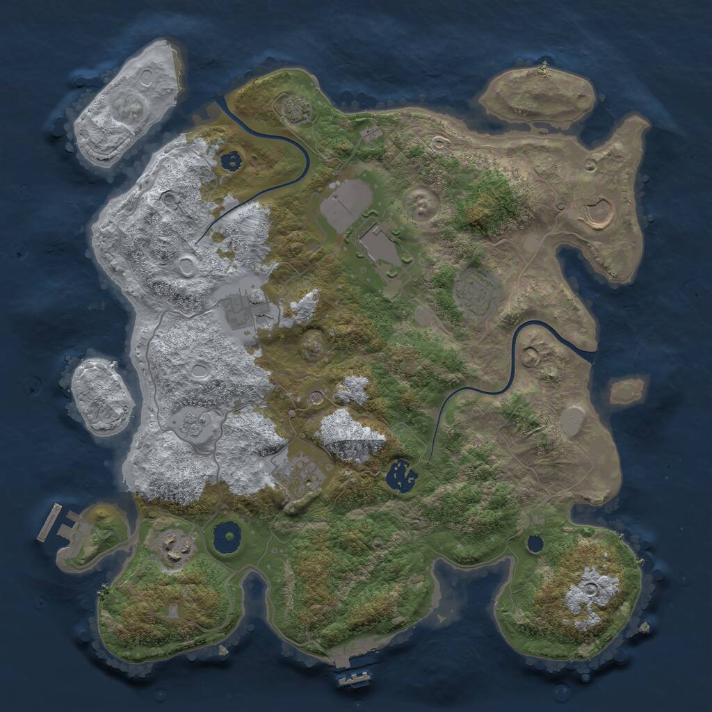 Rust Map: Procedural Map, Size: 3500, Seed: 1994712735, 13 Monuments