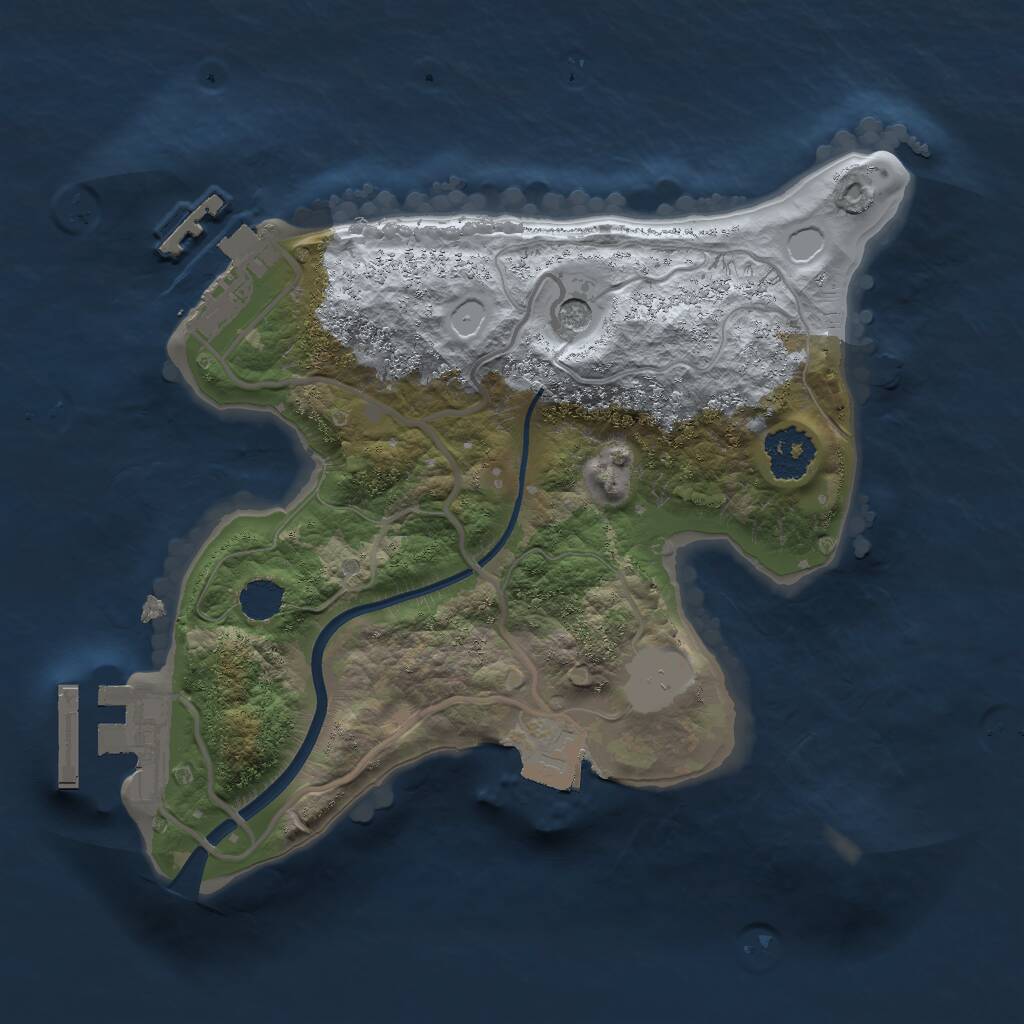 Rust Map: Procedural Map, Size: 2000, Seed: 950, 4 Monuments