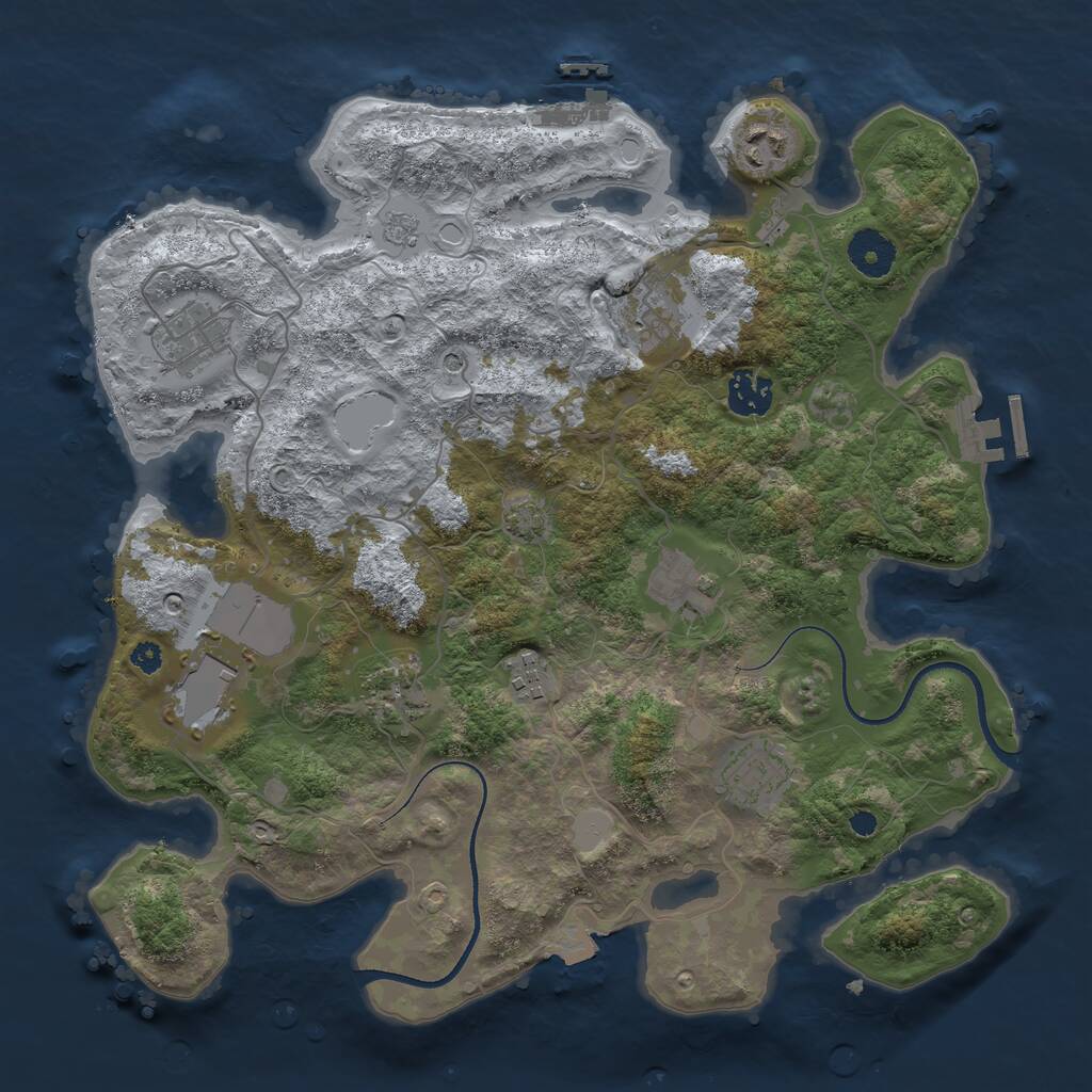 Rust Map: Procedural Map, Size: 3500, Seed: 1479341103, 15 Monuments