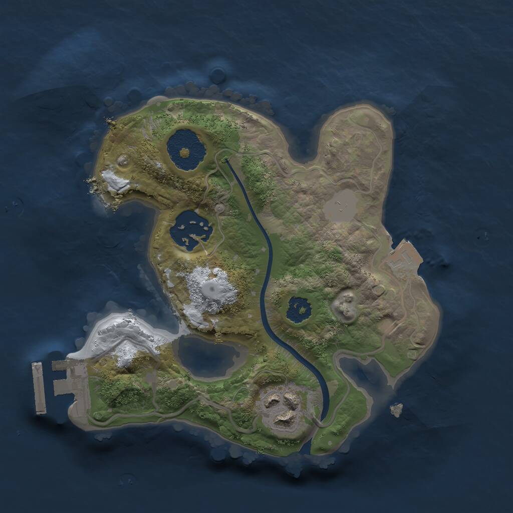 Rust Map: Procedural Map, Size: 2000, Seed: 1369325918, 4 Monuments
