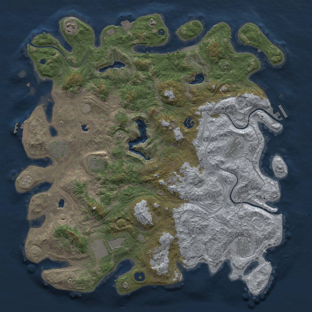 Rust Map: Procedural Map, Size: 4500, Seed: 1314457171, 15 Monuments