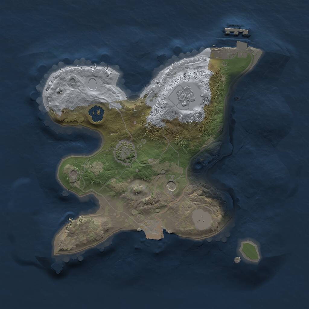 Rust Map: Procedural Map, Size: 2000, Seed: 5642346, 5 Monuments