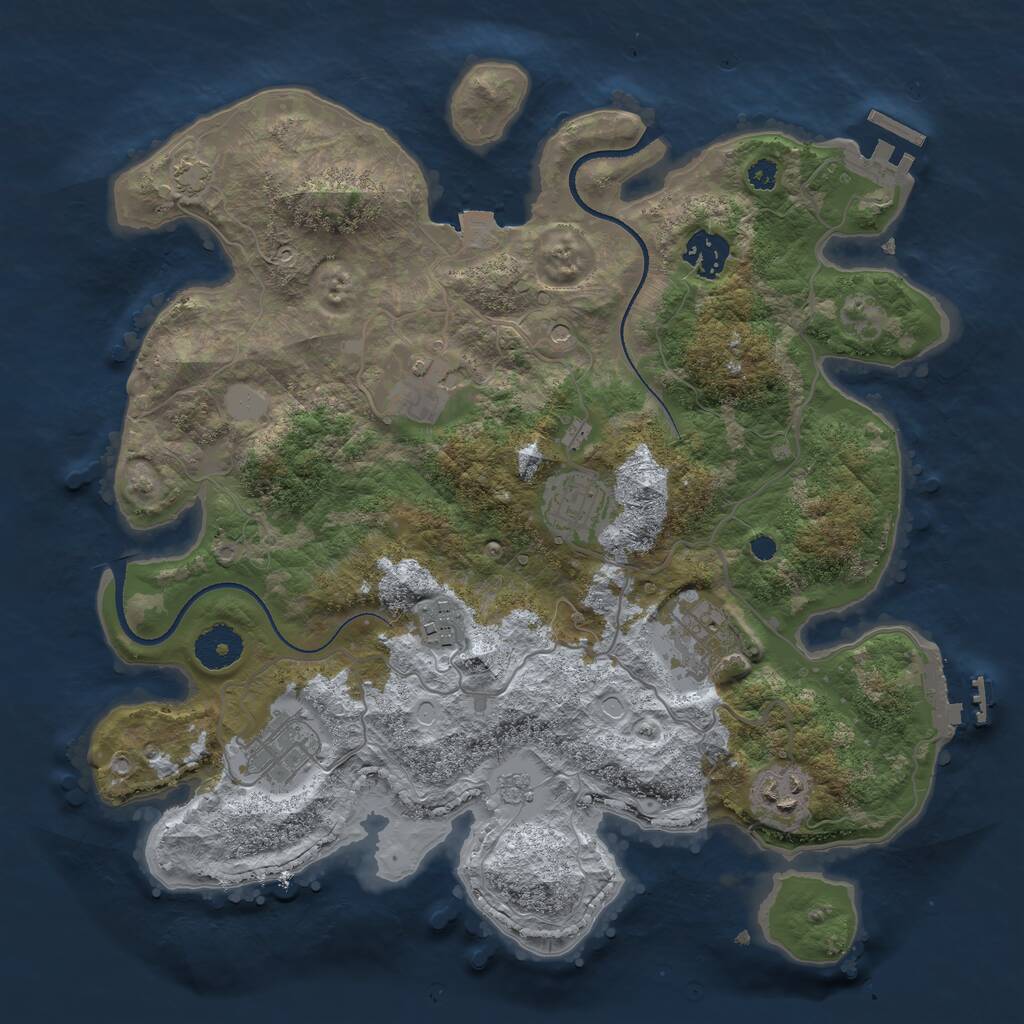 Rust Map: Procedural Map, Size: 3400, Seed: 1849168361, 13 Monuments