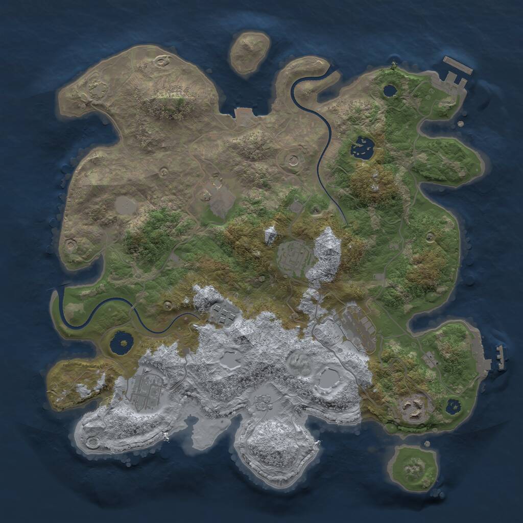 Rust Map: Procedural Map, Size: 3400, Seed: 1849168361, 13 Monuments