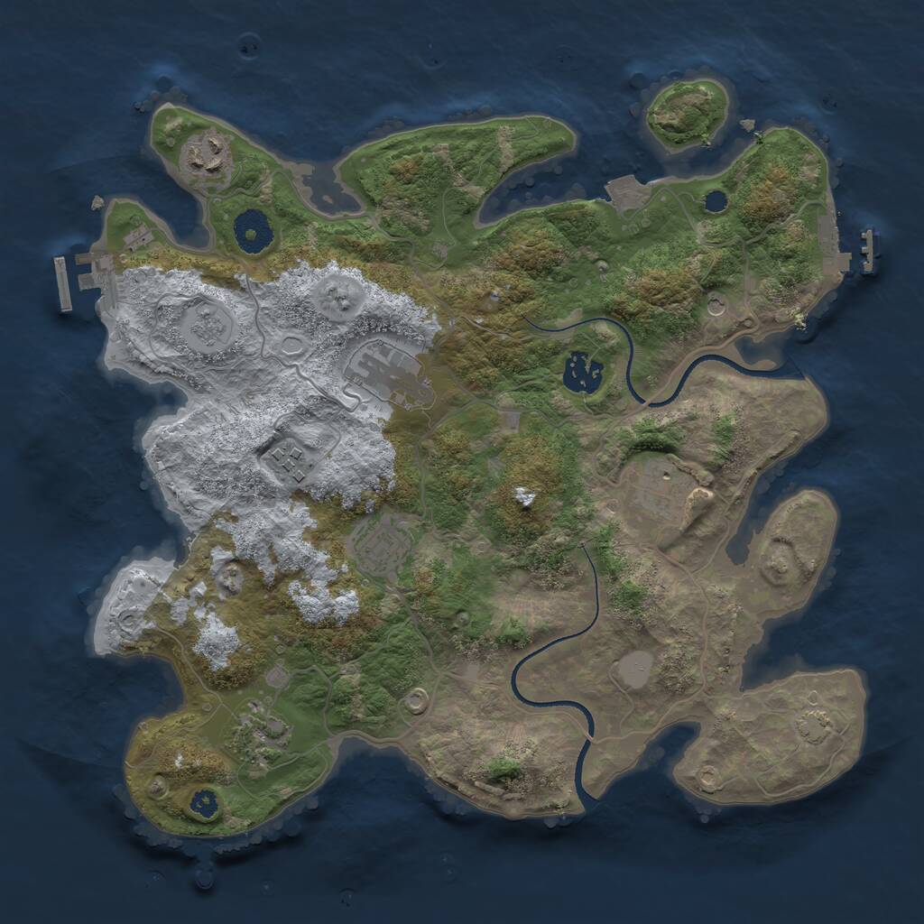 Rust Map: Procedural Map, Size: 3400, Seed: 755466829, 13 Monuments