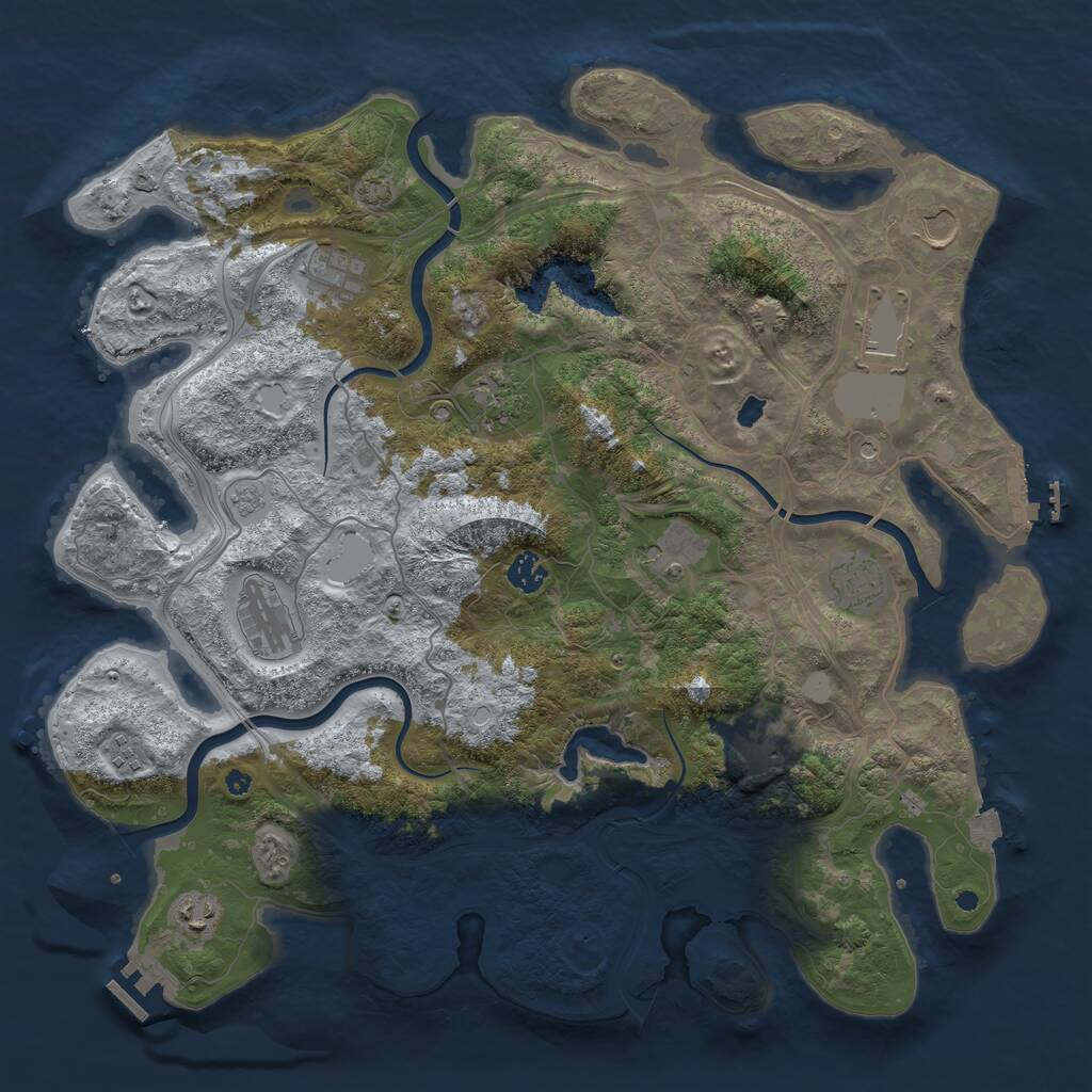 Rust Map: Procedural Map, Size: 4250, Seed: 291197, 17 Monuments