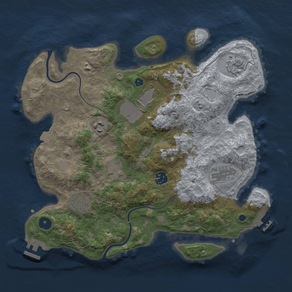 Rust Map: Procedural Map, Size: 3500, Seed: 1772532487, 12 Monuments