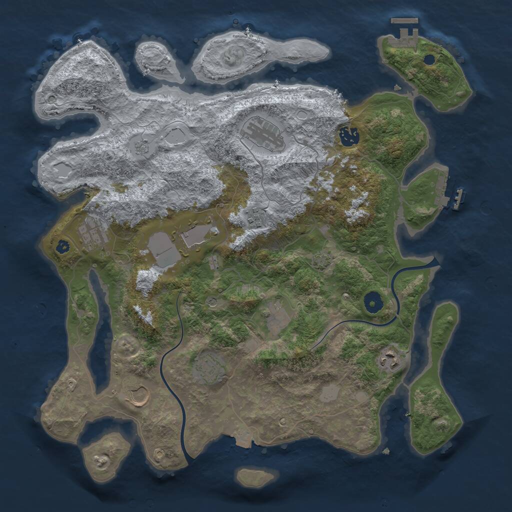 Rust Map: Procedural Map, Size: 3800, Seed: 39594151, 15 Monuments